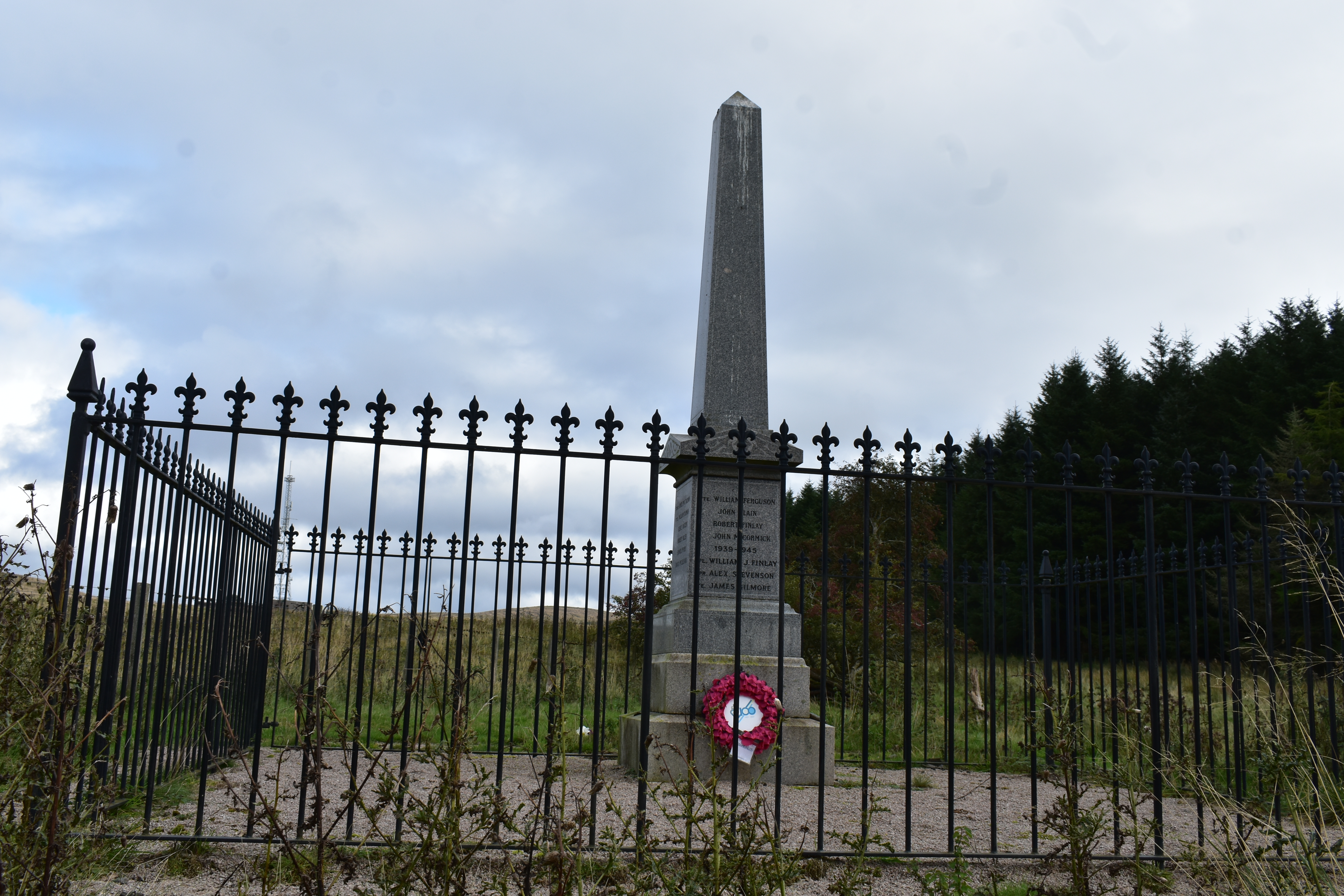 Oblesik shaped World War One memorial at the site of the former villages of Lethanhill